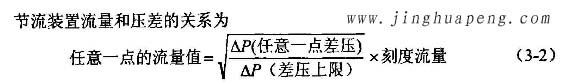 高效過濾器流量風(fēng)量檢測(cè)中節(jié)流裝置流量和壓差的關(guān)系圖